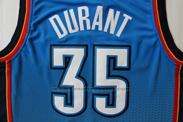 Maglia Risuonare Moda Oklahoma City Thunder Kevin Durant #35 Blu